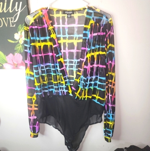 🍁🍂NWOT ROUGE SHEER BODYSUIT 3X - Picture 1 of 3